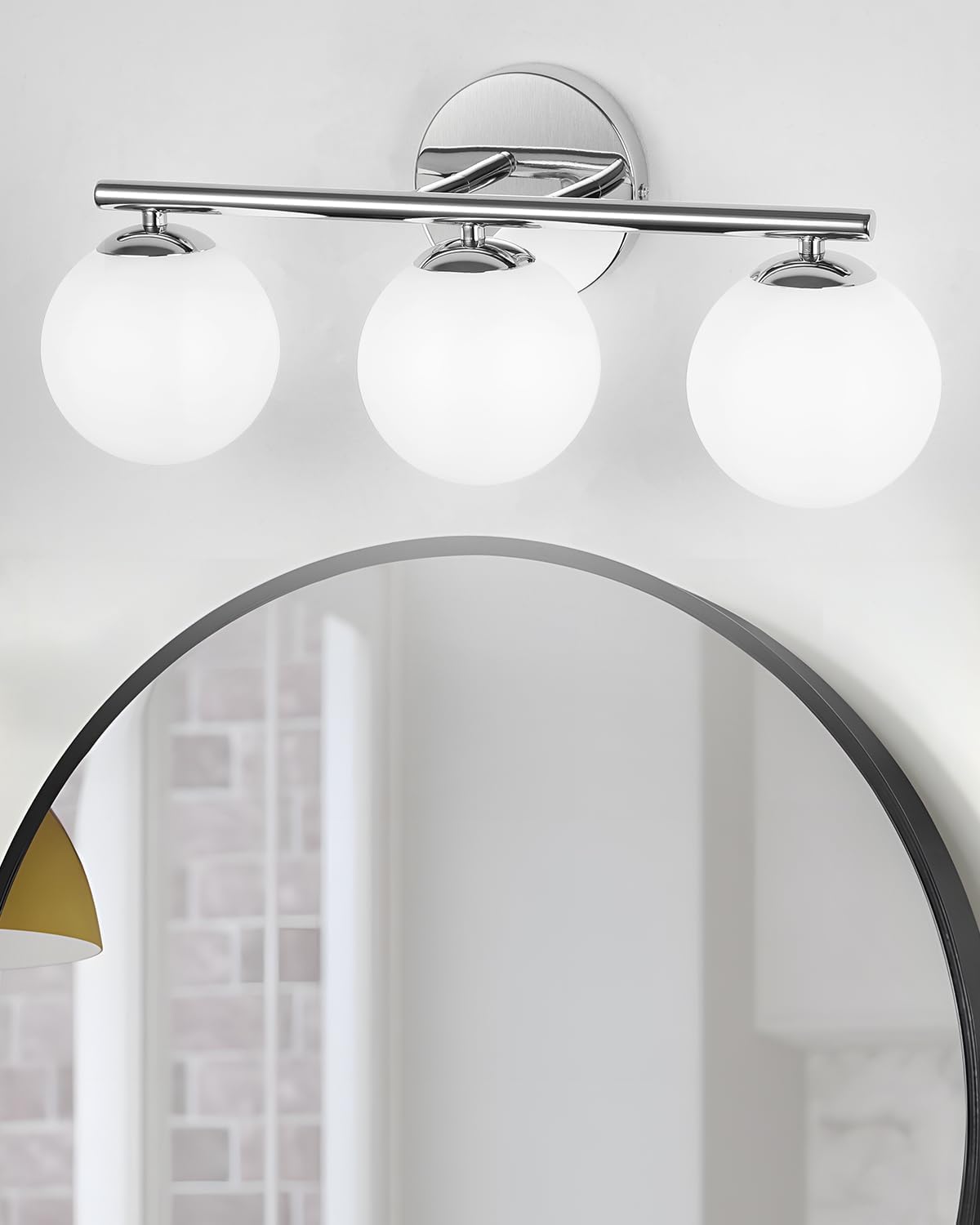 Globe Bathroom Light Fixtures Chrome Vanity Light for Modern Spaces