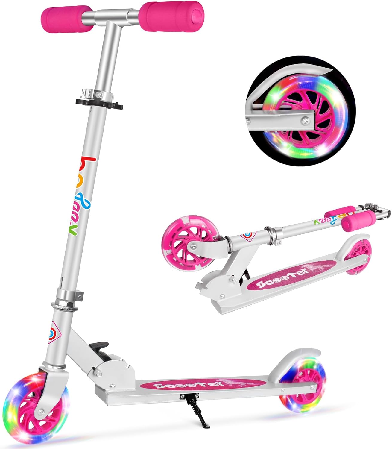 BELEEV V1 Scooters for Kids - Adjustable Light Up Kick Scooter