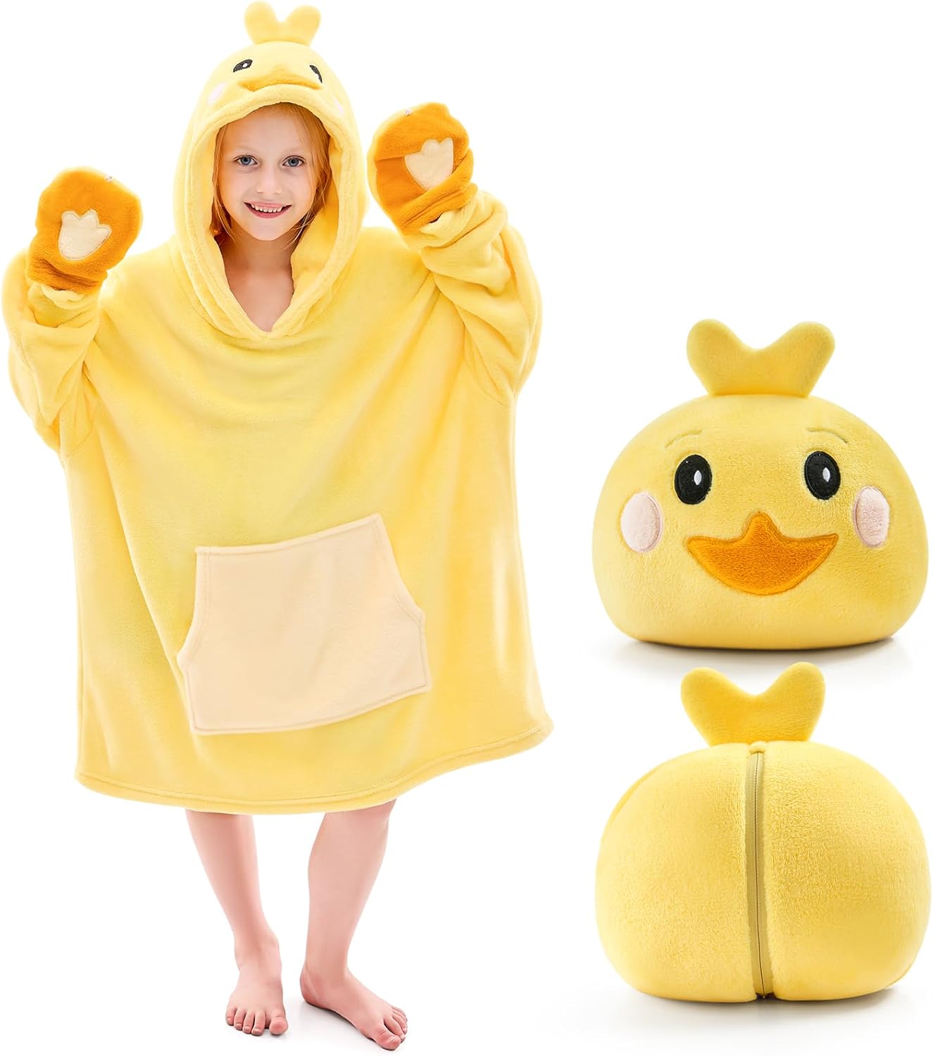 IFNOW Wearable Blanket Hoodie for Kids - Fun Animal Characters