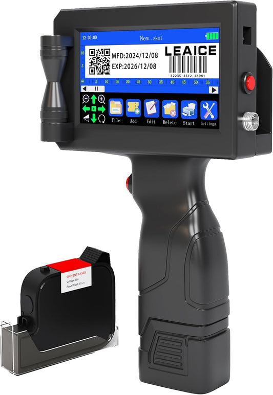 Leaice Portable Inkjet Printer: Quick-Drying Ink, Touch Screen, Any Surface