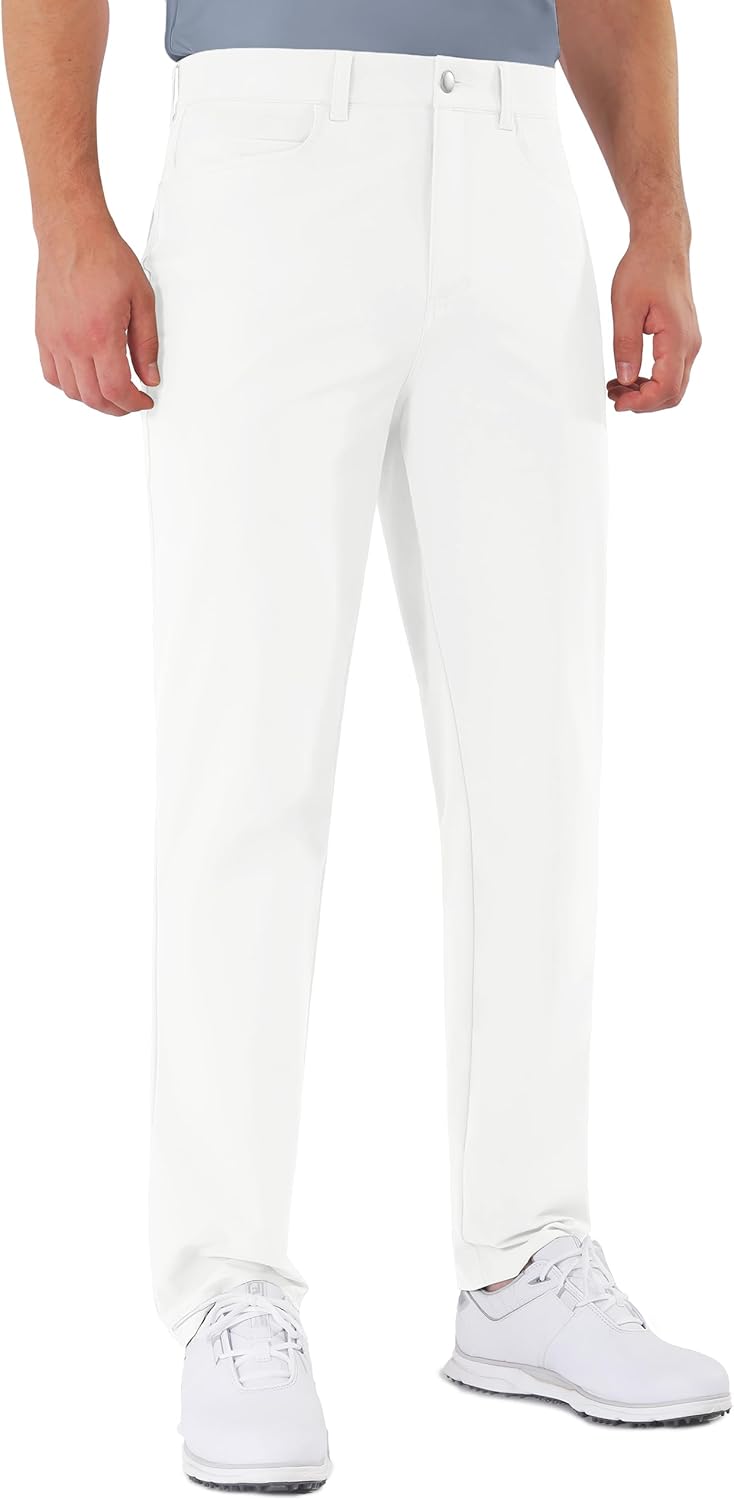 Mens Golf Pants Stretch 5 Pocket Classic Fit Quick Dry Trousers