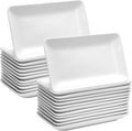 Rectangular Salad Plates 16 Pcs 8in Porcelain - Simple Entertaining