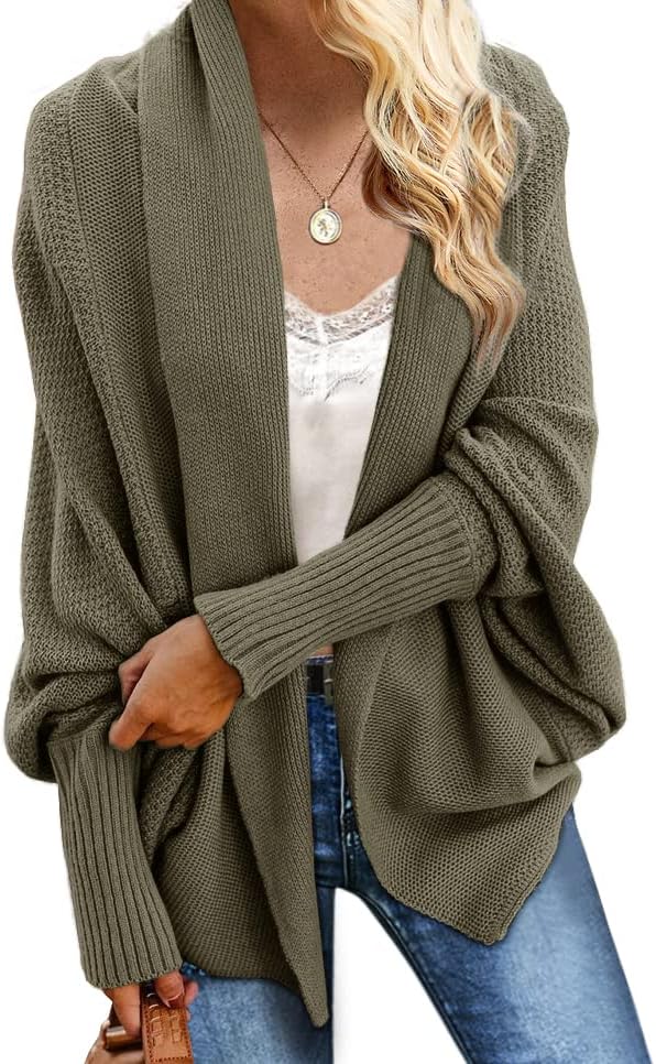 Imily Bela Women's Kimono Batwing Oversized Cardigan Sweater