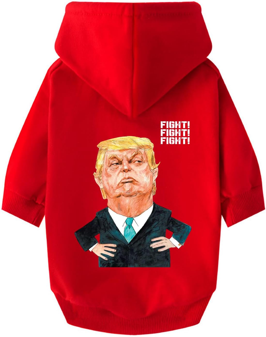 Trump Cartoon Dog Hoodie - Cozy Cotton Sweater for Small Dogs