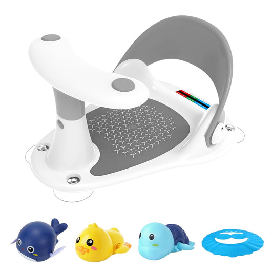 Infant Bath Seat with Thermometer and Suction Cups for Babies