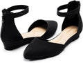 Women Flat Shoes with Ankle Strap and 1in Wedge - Comfortable Flats