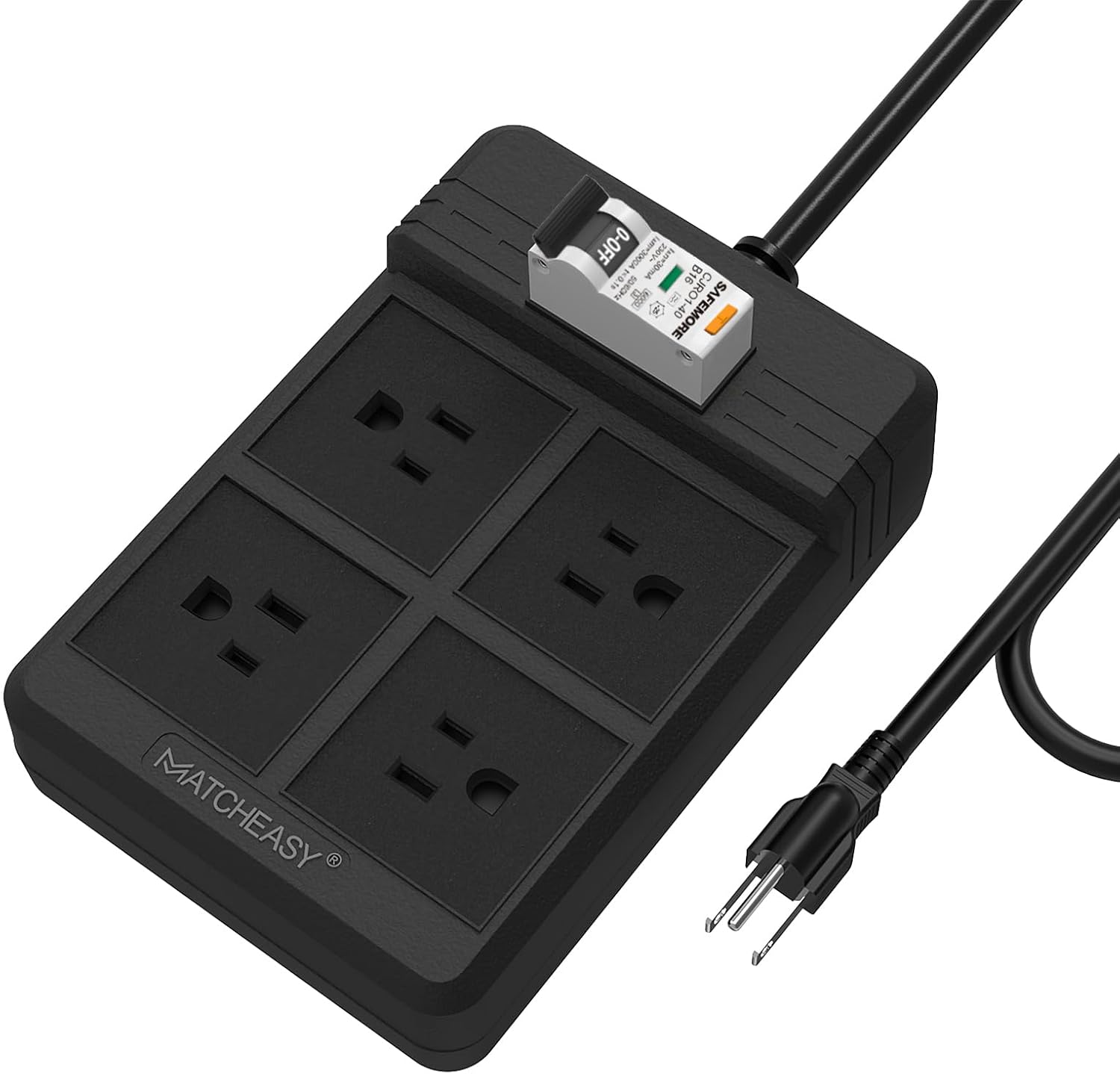 GFCI Power Strip with 4 Outlets and 6.56 FT Extension Cord