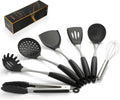 Premium Black Silicone Cooking Utensils Set - Durable Heat-Resistant