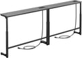 Kitstorack 2-Pack Dark Gray Console Table - Slim Behind-Sofa Organizer