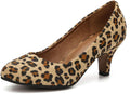 Women's Classic Round Toe Pump Kitten Low Heel Shoes (Style 3JQ7)