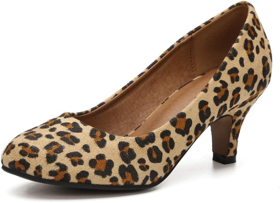 Women's Classic Round Toe Pump Kitten Low Heel Shoes Review