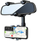 Rearview Mirror Phone Holder for Car - 360 Rotating Mount for Safety