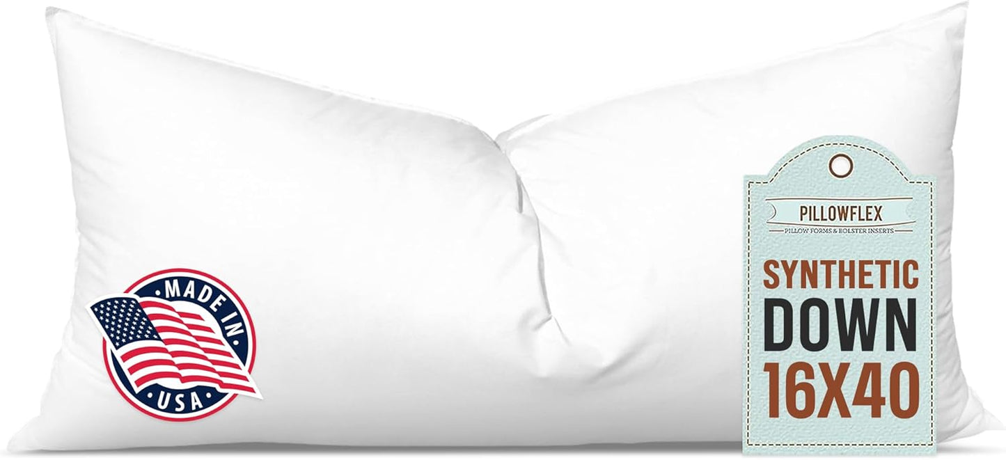 Pillowflex Synthetic Down Pillow Insert - Ultra Soft 16x40