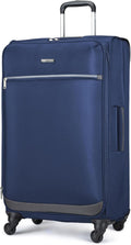 28 in Large Checked Softside Suitcase - Spacious Spinner Luggage