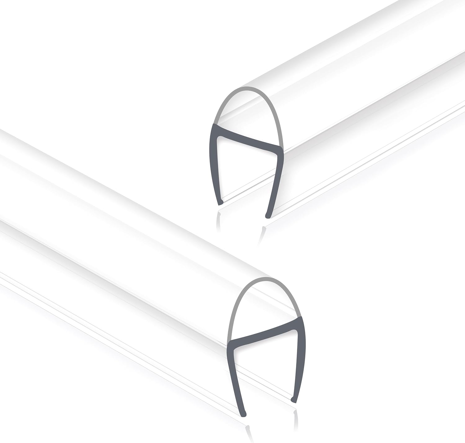 Frameless Shower Door Seal Strip 2 Pack for 3/8 Inch Glass