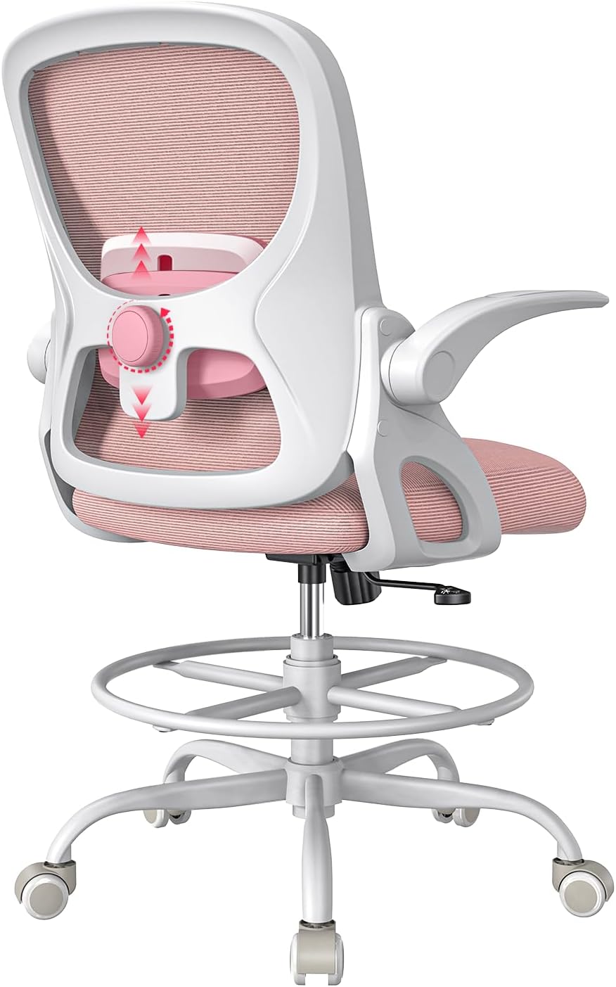 LukkDys Drafting Chair with Ergonomic Lumbar Support