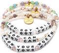 Mother's Day Gifts Word Bracelet Set - Colorful Stackable Affirmations