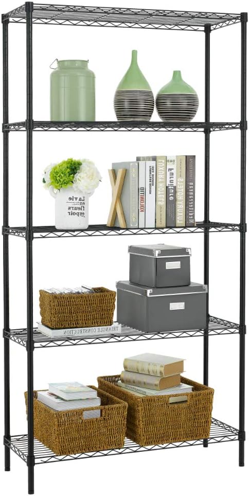 5-Tier Wire Shelf for Heavy-Duty Storage and Organization