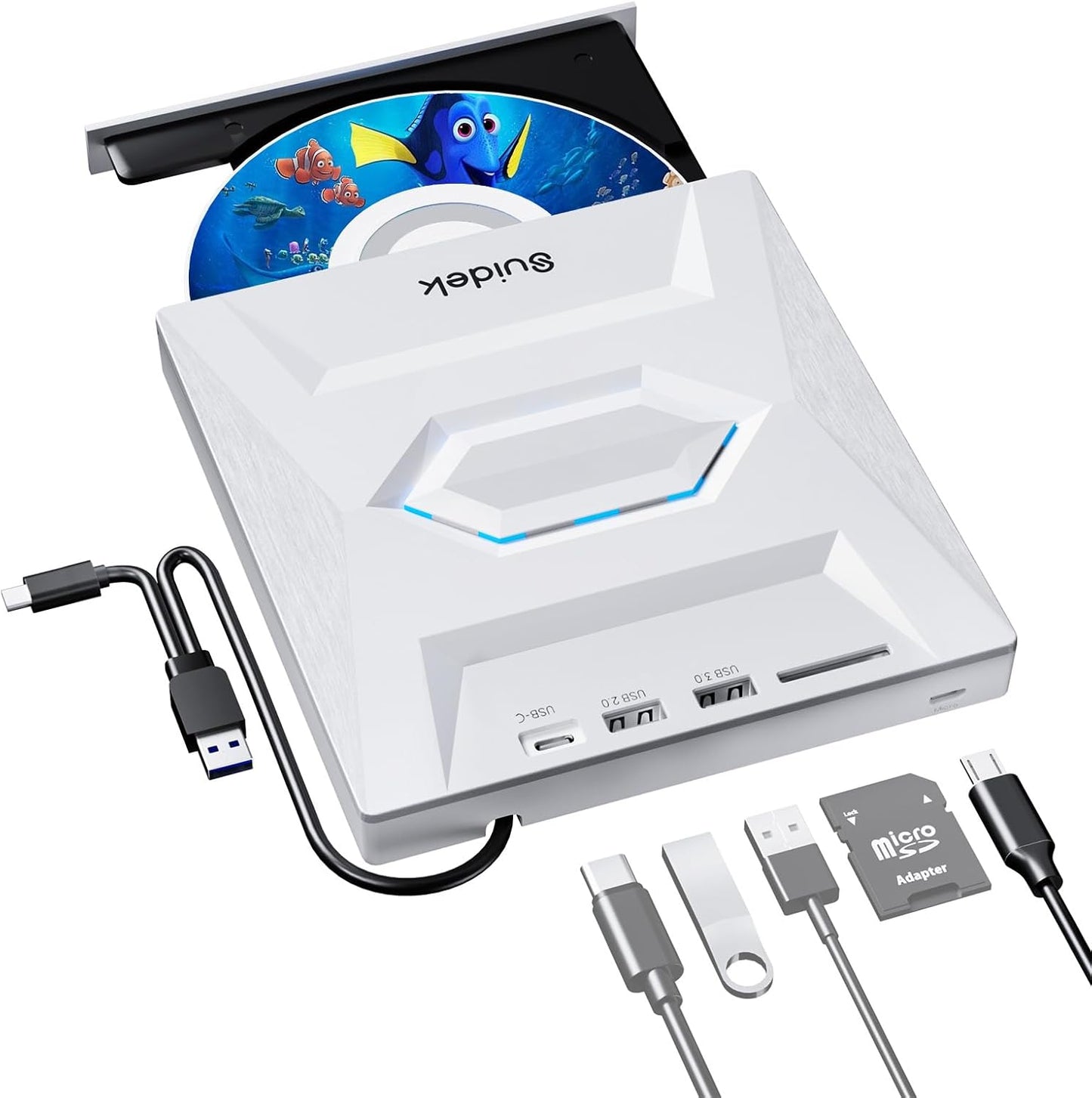 External CD DVD Drive Ultra Slim Portable CD Player for Laptop