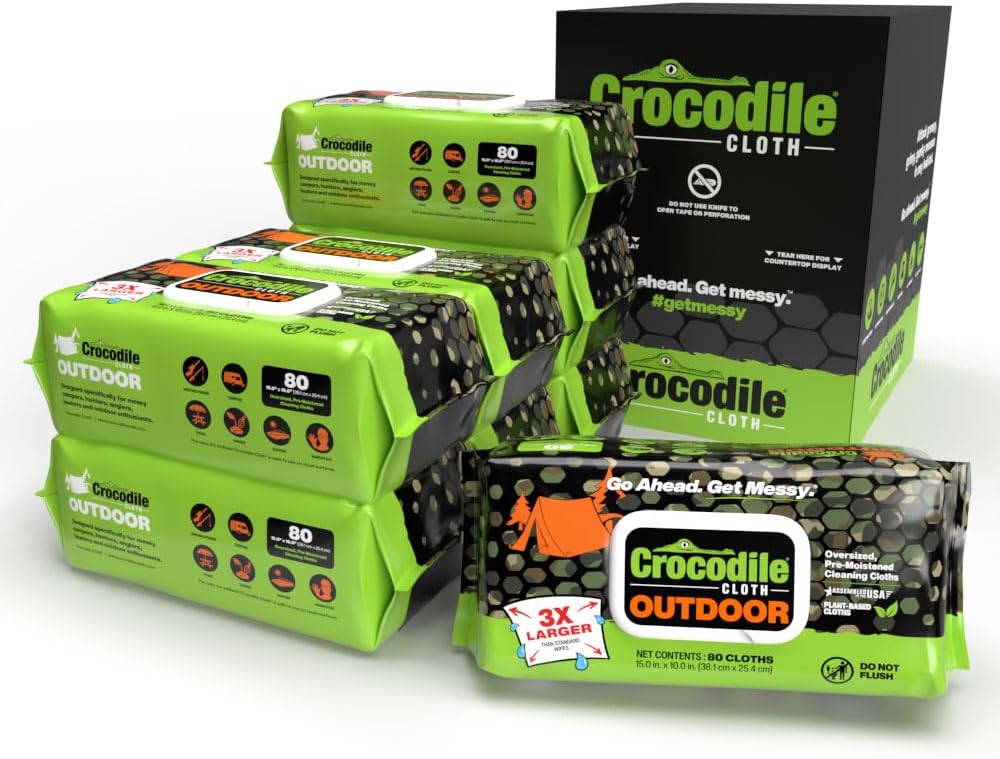 Crocodile Cloth Outdoor Cleaning Wipes for Tough Messes