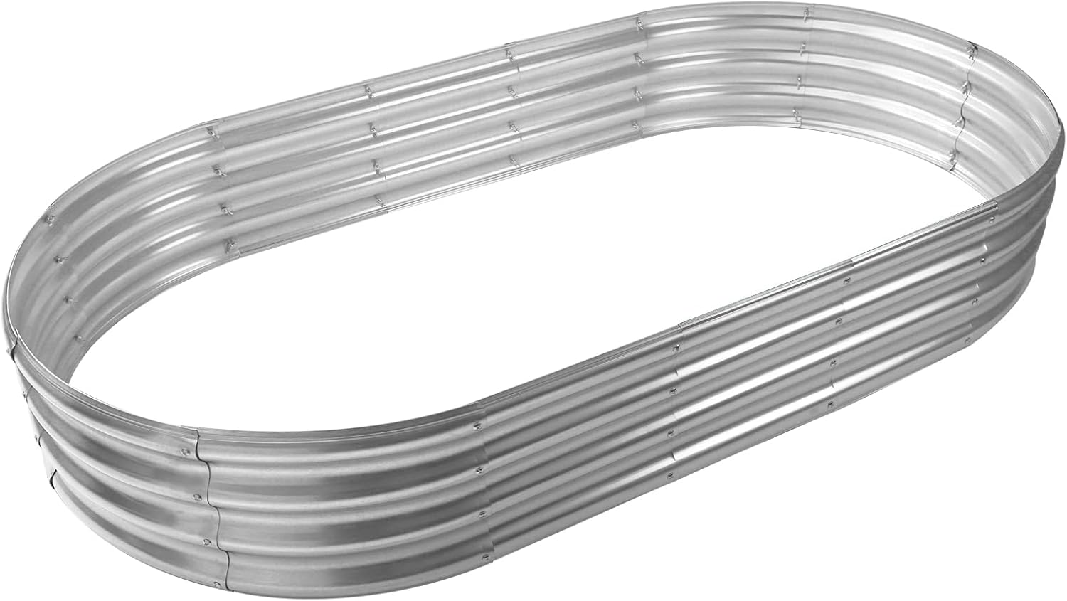 Oval Galvanized Planter Box for Outdoor Gardening and Plants