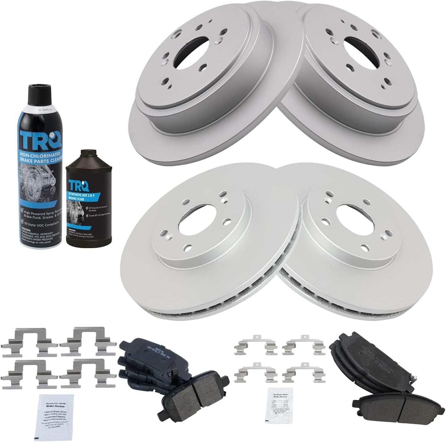 TRQ Brake Pad & Rotor Kit for 2003-2006 Acura MDX - Premium Quality