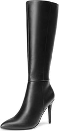 Knee High Boots for Women, Pointed Toe Stiletto 3.7 in Heel