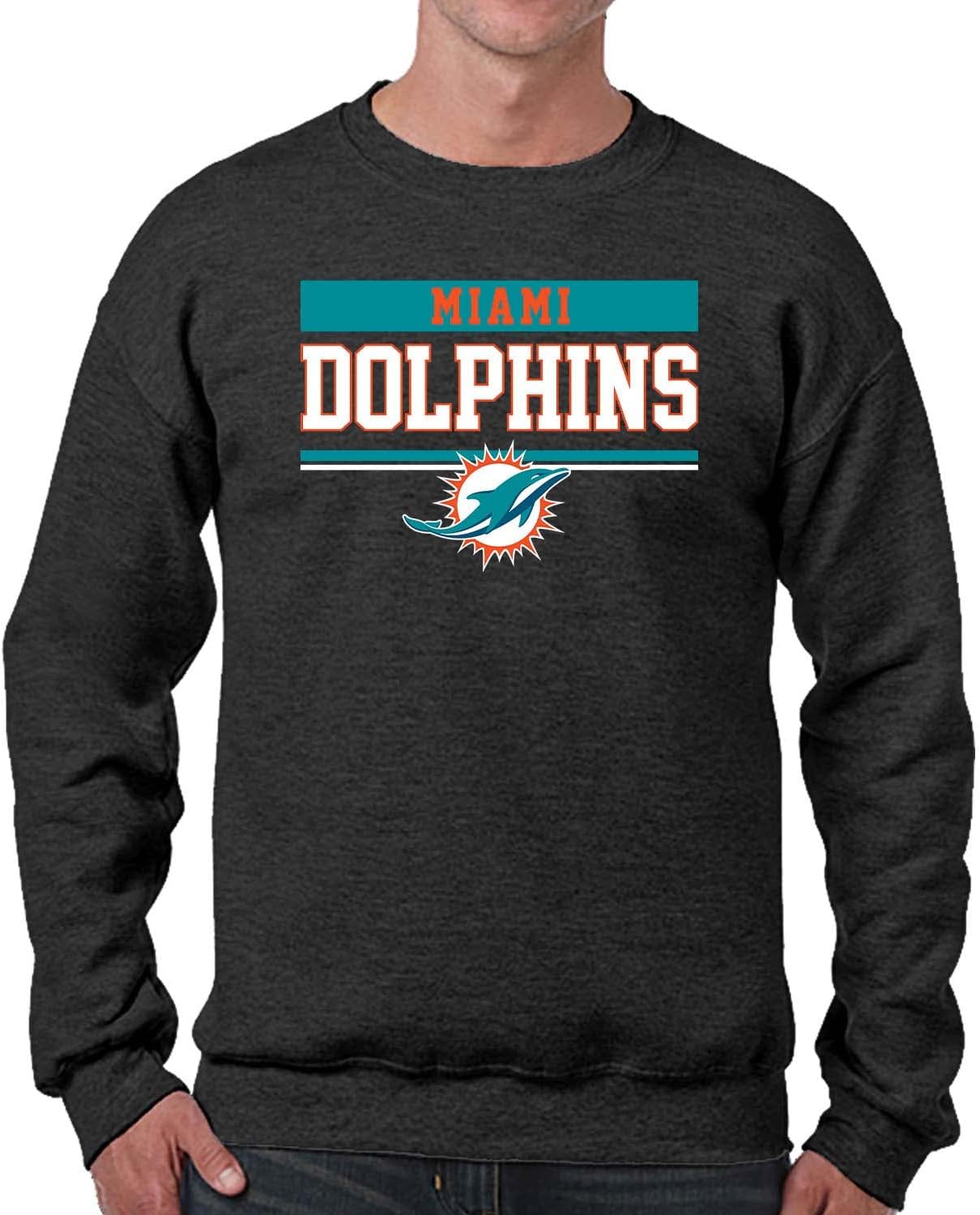 Miami Dolphins Charcoal Crewneck Sweatshirt for Gameday Style