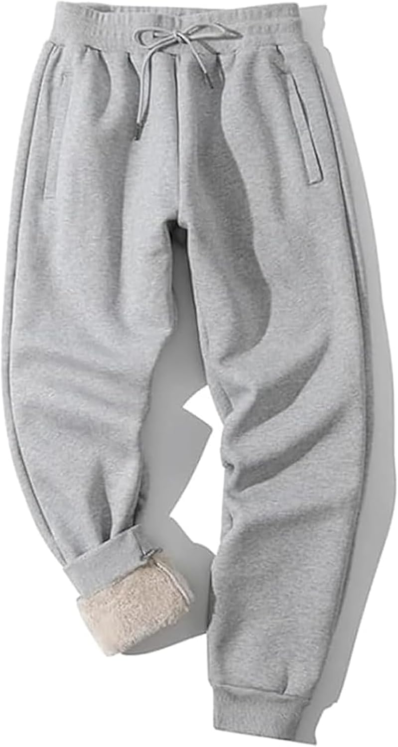 Shiyifa Men's Winter Warm Fleece Sherpa Lined Jogger Pants