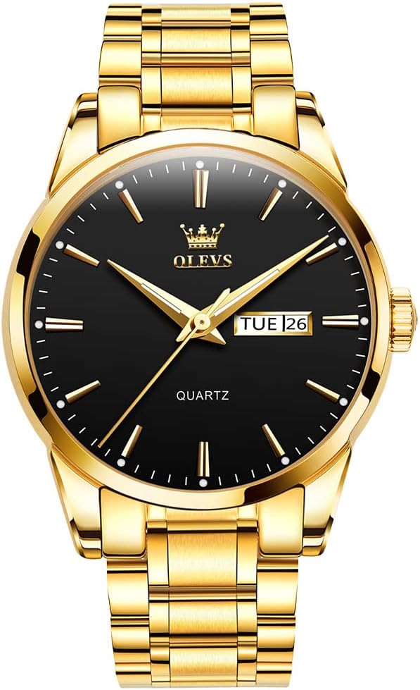 Men's Casual Stainless Steel Watch with Big Face and Date