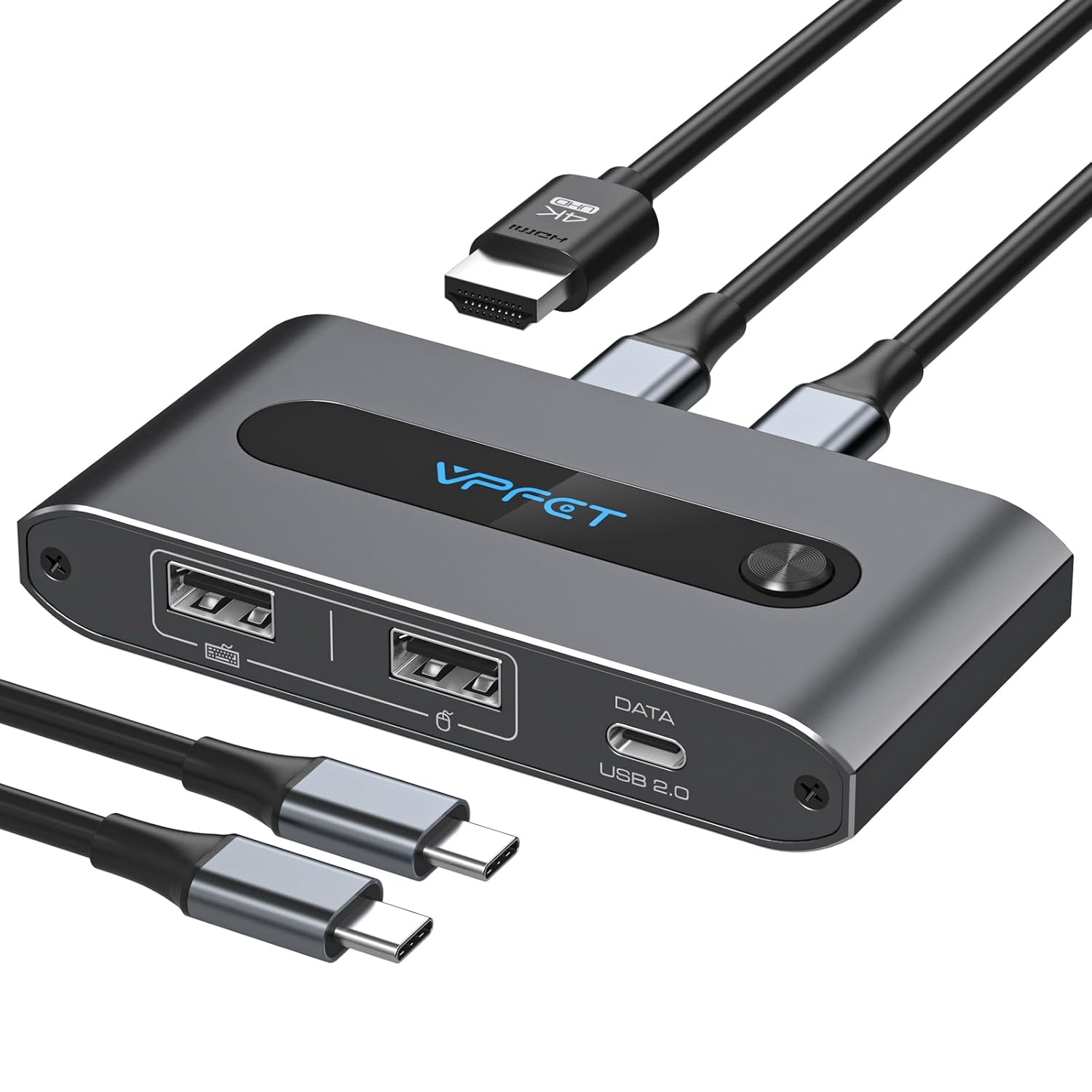 USB C KVM Switch for 2 Computers with 4K@60Hz HDMI Output