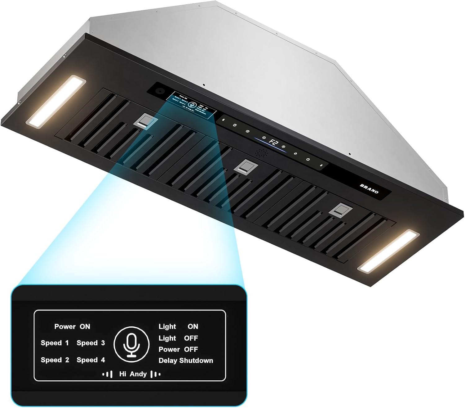 BRANO 36 Inch Range Hood Insert with 900 CFM Suction Power
