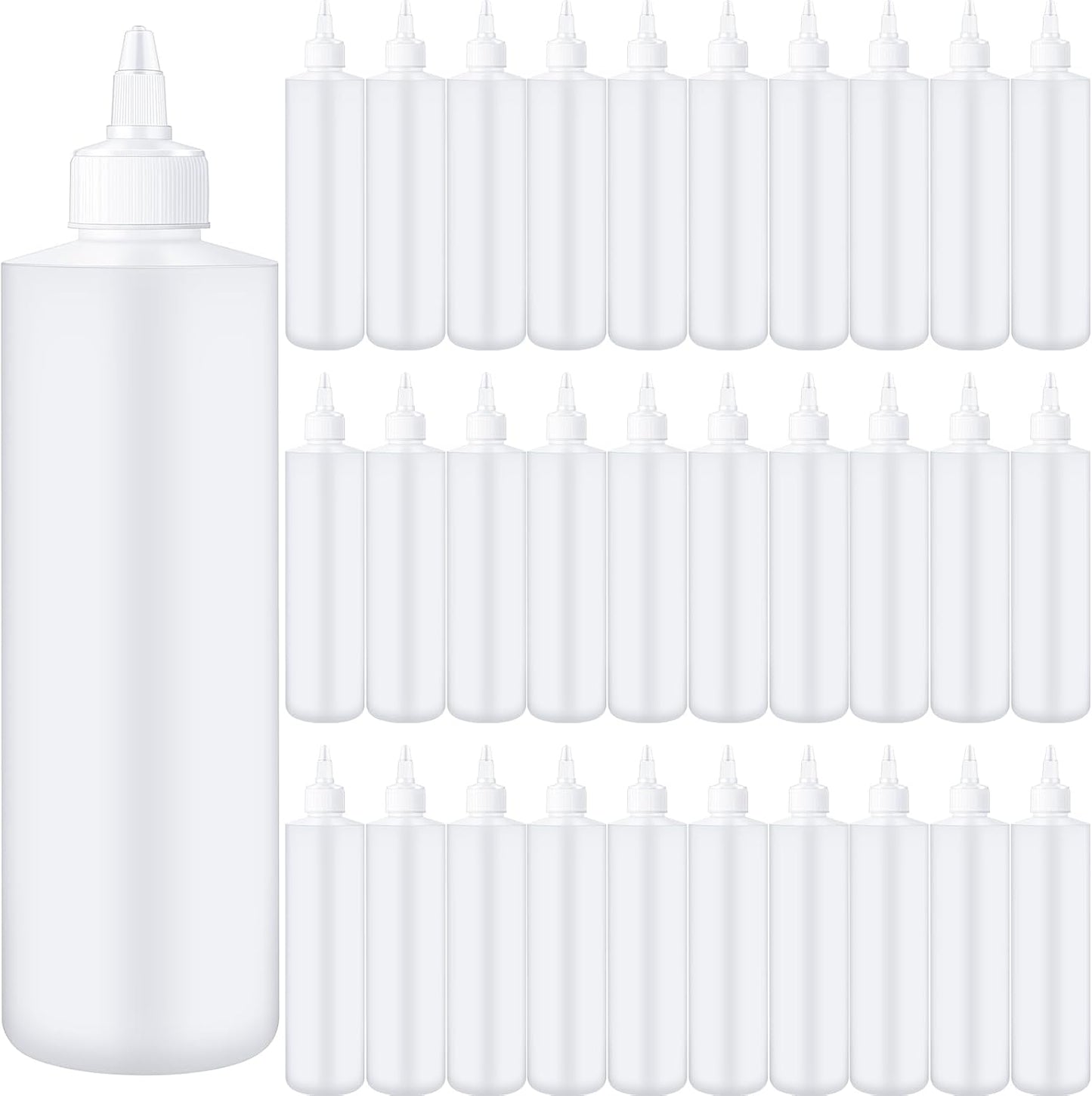 30 Pack Plastic Condiment Squeeze Bottles for Sauces and More