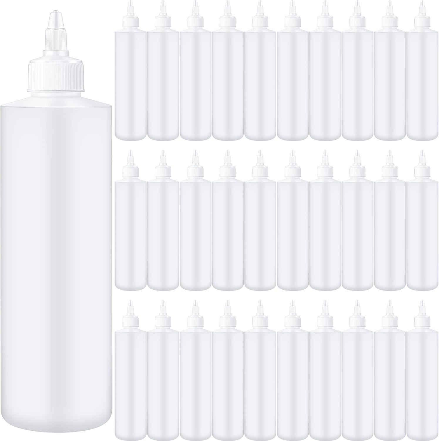 30 Pack Plastic Condiment Squeeze Bottles for Sauces and More