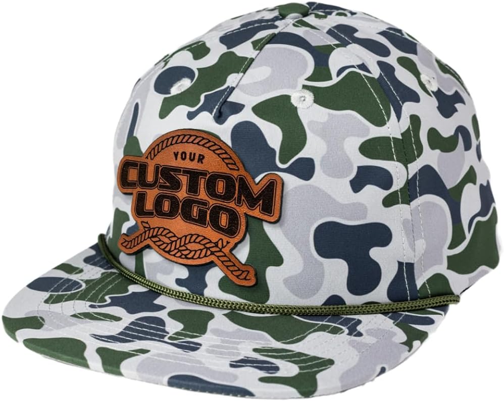 Custom Leather Patch 5 Panel Rope Hat for Stylish Comfort