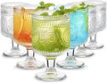 6-Pk Embossed Floral Wine Glasses Set - Elegant Glassware for Every Drink, 'Hlukana'