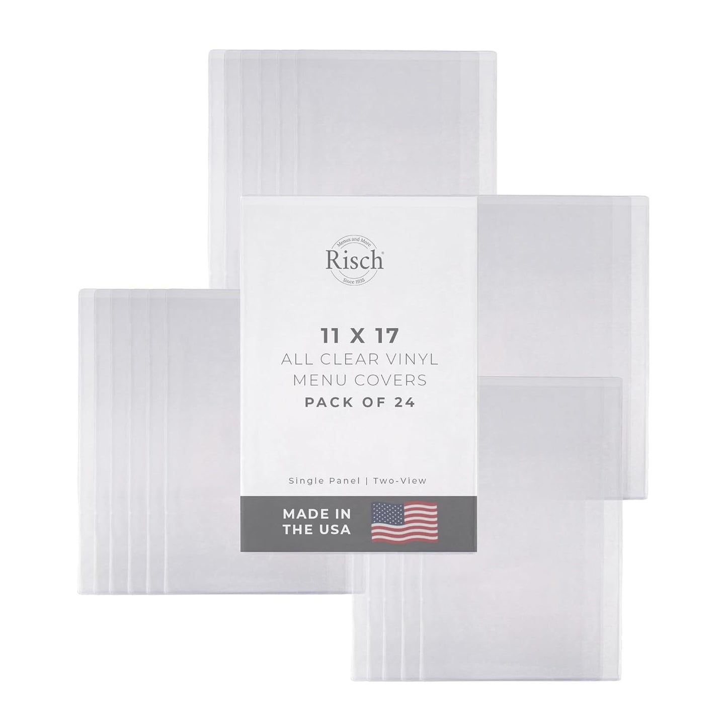 Risch Double-Sided Clear Vinyl Menu Cover for Easy Use