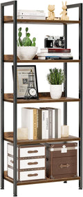 NUMENN 5 Tier Bookshelf - Sturdy Open Storage for Home Office