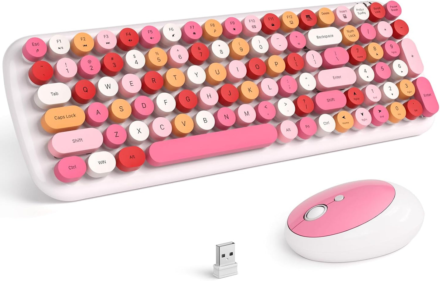 KNOWSQT Wireless Keyboard and Mouse Combo for a Colorful Desk