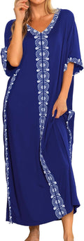 Bloggerlove Women's Cotton Caftan Nightgown for Comfortable Sleepwear