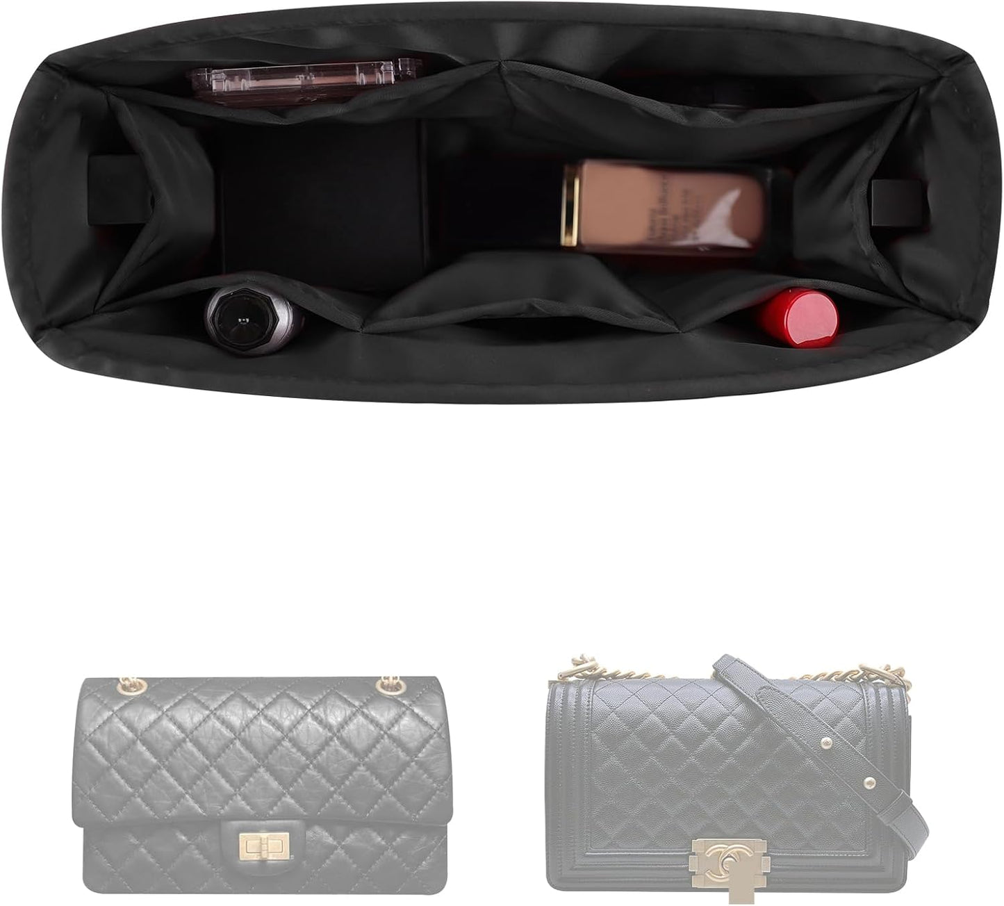 Purse Insert for Chanel 2.55 Large Bags - Satin Organizer