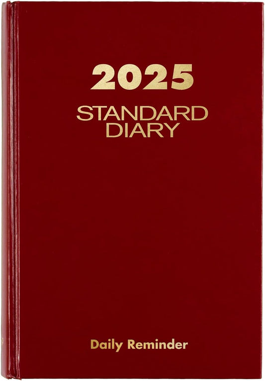 2025 Daily Diary, Small 5-3/4 x 8-1/4 Red