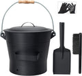 Ash Bucket with Lid and Tools - 2.6 Gallon Fireplace Ash Bucket