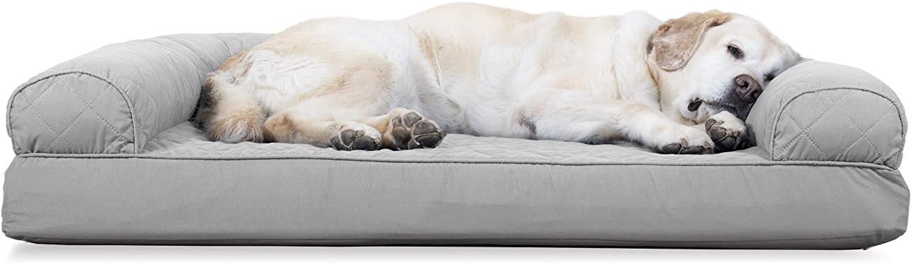 Furhaven Cooling Gel Dog Bed for Large Dogs with Bolsters