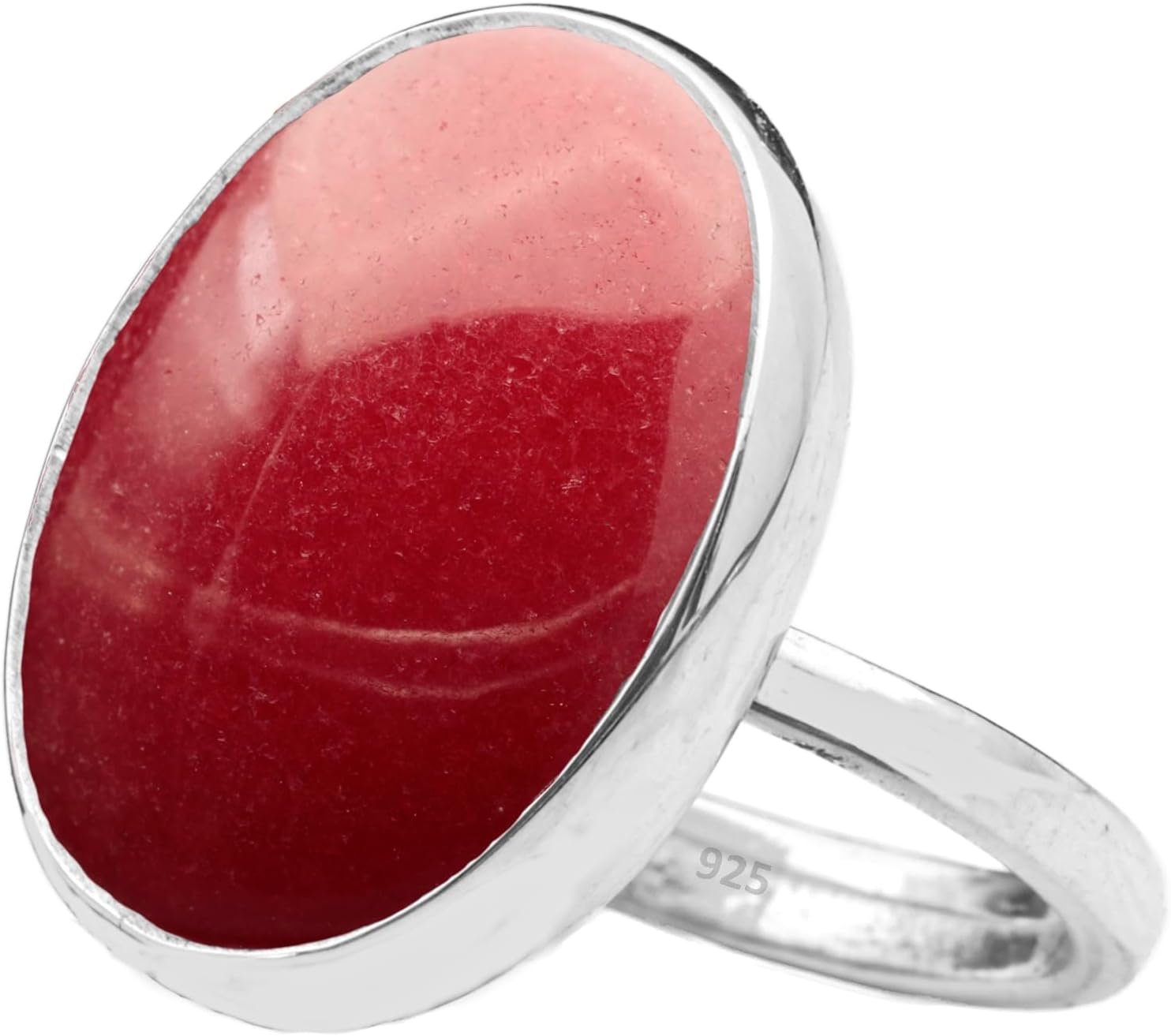 Natural Amazonite Crystal Ring in 925 Sterling Silver for Women