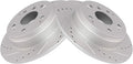 TRQ Rear Brake Rotor Set G-Coated Drilled & Slotted - Reliable