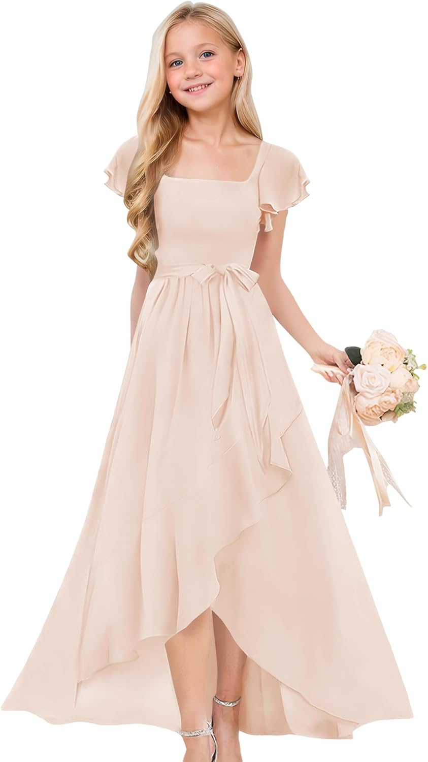 Chiffon Flower Girl Dress for Wedding Party and Pageant Gown