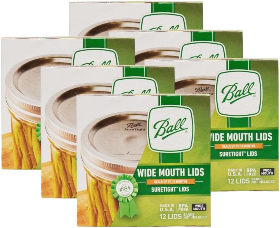 Ball Mason Jar Lids Wide Mouth 12 CT Pack of 6 for Freshness