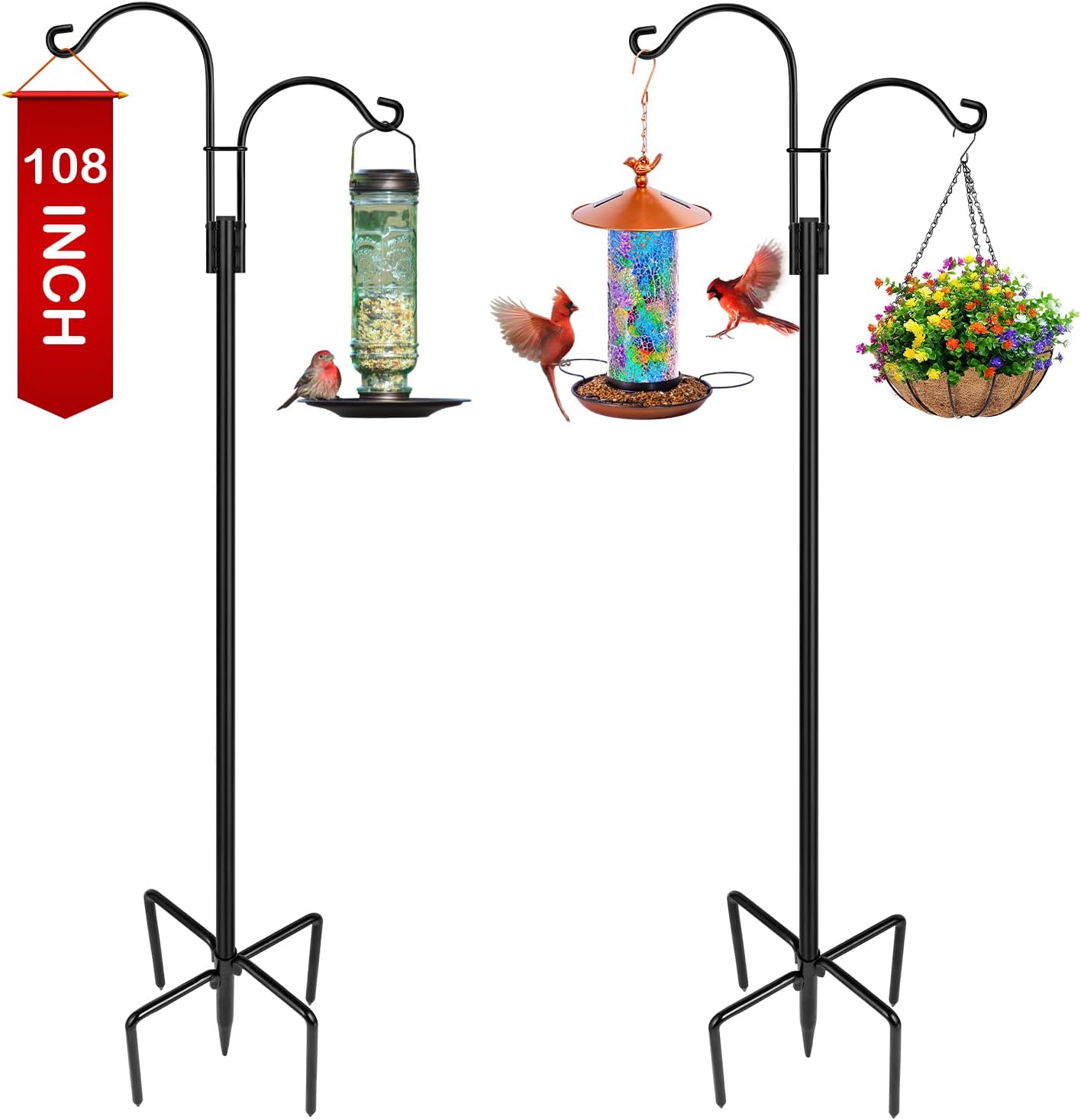 XDW-GIFTS Double Shepherds Hooks for Outdoor Garden Use