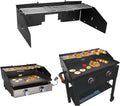 Adjustable Wind Screen and Griddle Warming Rack Set - Wind & Heat